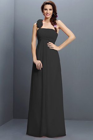 Robe demoiselle d'honneur longue en chiffon de bustier avec zip avec fleurs - Photo 6