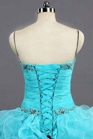 Herz-Ausschnitt gesticktes Spitze langes Quinceanera Kleid mit Rüschen mit Bordüre - Bild 4