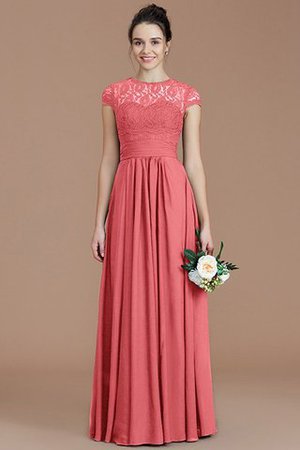 Robe demoiselle d'honneur naturel jusqu'au sol avec chiffon de princesse a-ligne - Photo 33