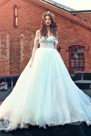Abito da Sposa Senza Maniche in Pizzo con Piega Schiena Nuda in pizzo in Tulle - Foto 1