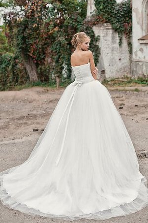Herz-Ausschnitt A-Linie bodenlanges langes Brautkleid mit Perlen - Bild 3