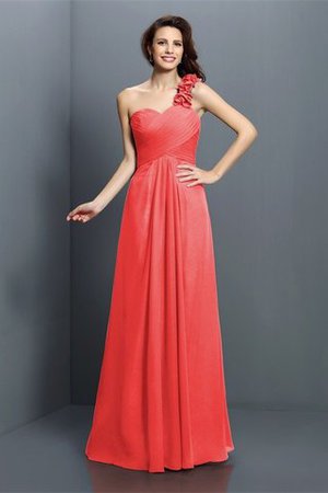 Robe demoiselle d'honneur longue avec chiffon avec fleurs ligne a manche nulle - Photo 28