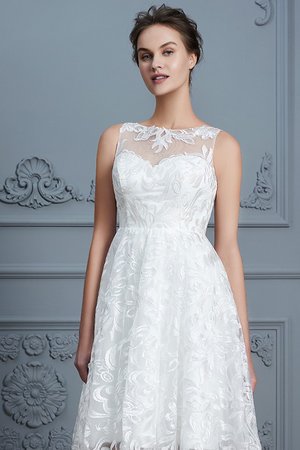 Natürliche Taile Strand Ehrenvoll Einfaches Brautkleid mit Knöpfen - Bild 7