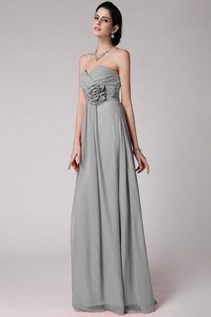 Robe demoiselle d'honneur longue plissage avec fleurs col en forme de cœur gaine - Photo 26