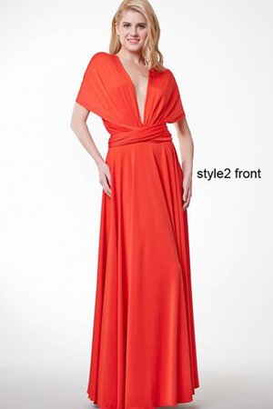 Robe demoiselle d'honneur nature elégant entrecroisé avec sans manches ruché - Photo 3