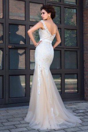 Robe de mariée simple longue appliques de sirène fermeutre eclair - Photo 2