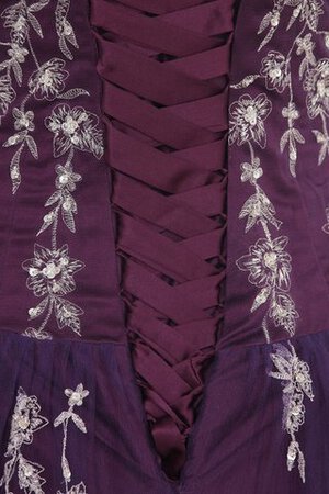 Robe de soirée decoration en fleur en tulle a-ligne v encolure - Photo 6
