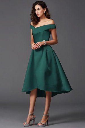 A Linie Schulterfrei Hoch Niedrig Rocklänge-asymmetrisches Mini Brautjungfernkleid - Bild 8