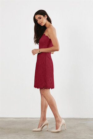 Romántico Vestido de Dama de Honor de Hasta la Rodilla de Brillante de Corto - Foto 3