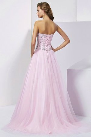 Duchesse-Linie Normale Taille Perlenbesetztes Bodenlanges Quinceanera Kleid aus Satin - Bild 2