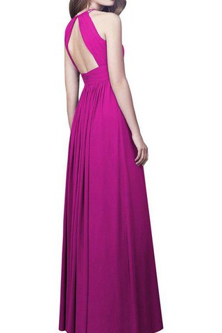 Gerüschtes Chiffon Reißverschluss a linie bodenlanges Brautjungfernkleid - Bild 2