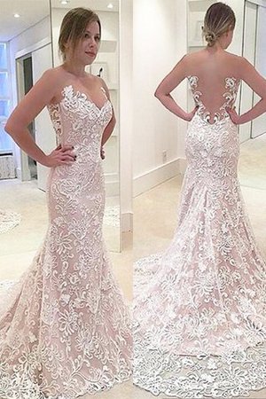 Normale Taille Herz-Ausschnitt Klassisches Prächtiges Brautkleid mit Bordüre - Bild 1