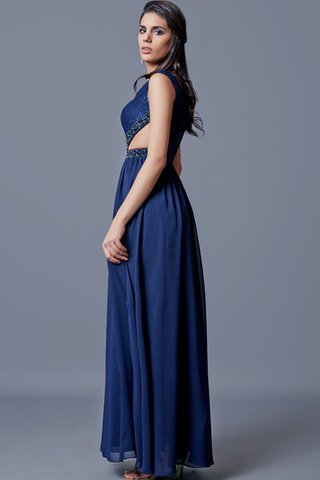 Vestido de Noche de Encaje Adorno de Escote en V de Sin mangas de Hasta el suelo de Largo - Foto 2