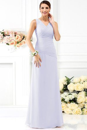 Empire Taille Enganliegendes Ärmelloses Brautjungfernkleid mit Drapierung aus Chiffon - Bild 29