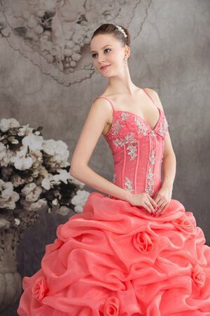 Spaghetti Träger Duchesse-Linie Quinceanera Kleid mit Rüschen mit Applikation - Bild 7