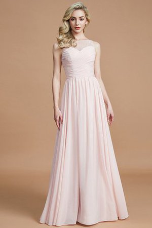 Robe demoiselle d'honneur de col bateau de princesse avec chiffon a-ligne ruché - Photo 3