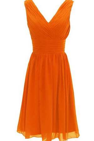 Plissiertes gerüschtes a linie Chiffon kurzes Brautjungfernkleid - Bild 10