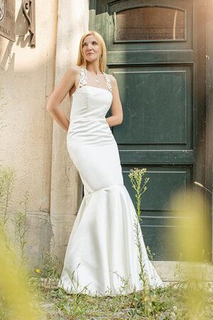 Gesticktes Meerjungfrau Reißverschluss Satin bodenlanges Brautkleid - Bild 2