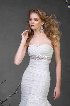 Robe de mariée naturel avec sans manches au drapée de col en cœur de sirène - Photo 5