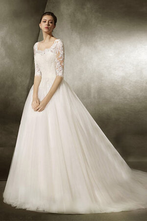 Normale Taille 3 /4 Länge Ärmeln Unverwechselbar Bodenlanges Festliches Brautkleid - Bild 1