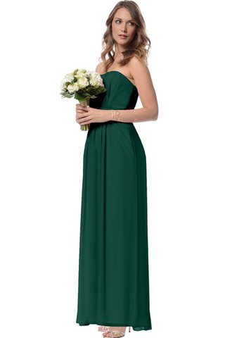 Chiffon trägerloser Ausschnitt langes Brautjungfernkleid mit Tasche - Bild 2