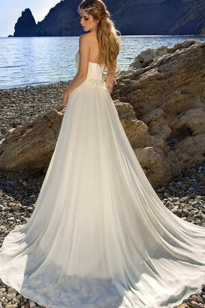 Abito da Sposa Naturale senza spalline A Terra Semplice A-Line a Spiaggia - Foto 2
