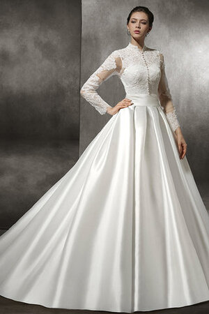 Robe de mariée de col haut avec manche longue de princesse gracieux fermeutre eclair - Photo 1