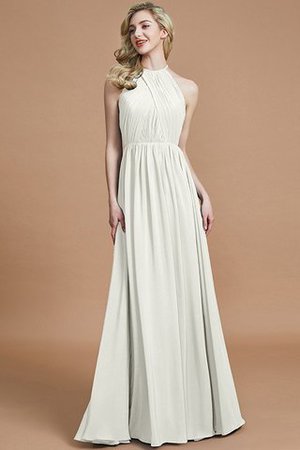 Robe demoiselle d'honneur naturel a-ligne manche nulle en chiffon de princesse - Photo 21