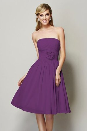 Robe demoiselle d'honneur courte avec chiffon de bustier avec zip a-ligne - Photo 5