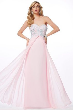 Herz-Ausschnitt Chiffon Normale Taille Ärmellos Abendkleid mit Reißverschluss - Bild 1
