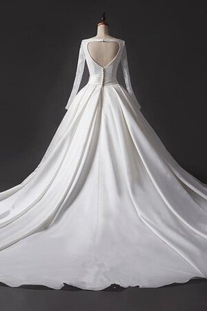Duchesse-Linie klassisches Kapelle Schleppe extravagantes Brautkleid mit kreuz aus Tüll - Bild 3