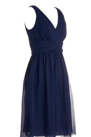 Vestido de Dama de Honor de Corte-A de Plisado de Cremallera de Natural de Corto - Foto 3