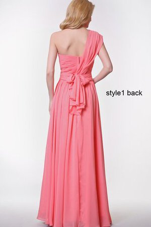 Robe demoiselle d'honneur plissé simple avec zip de lotus ruché - Photo 3