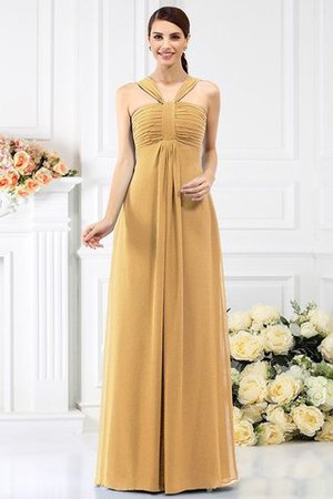 Robe demoiselle d'honneur longue plissé avec zip manche nulle grandes bretelles - Photo 12