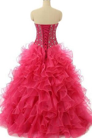 Chiffon Tüll Organza Perlenbesetztes mini Quinceanera Kleid mit Rücken Schnürung - Bild 3