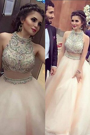 Vestido de Noche de Escote con cuello Alto de Hasta el suelo de Cremallera de Maravilloso - Foto 2