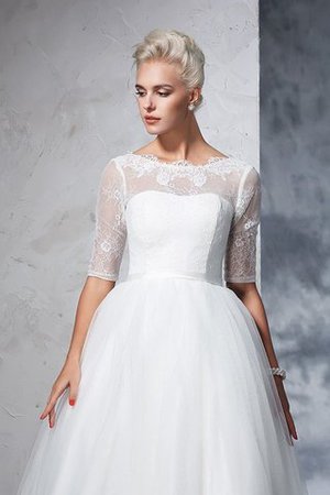 Ärmelloses Zeitloses Bateau Ausschnitt Empire Taille Prächtiges Brautkleid - Bild 5
