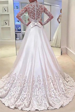 Abito da Sposa Elegante Principessa in Raso Medievale con Maniche Lunghe - Foto 2