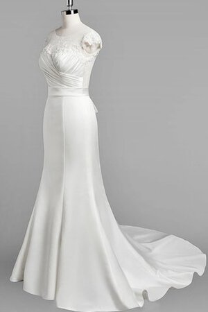 Robe de mariée elégant ceinture en étoffe avec zip col en bateau a plage - Photo 2