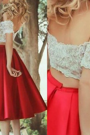 Robe fête de la rentrée longue au niveau de genou manche nulle 2 pice de princesse - Photo 2