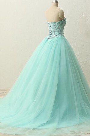 Paillette Tüll Spaghetti Träger Herz-Ausschnitt Quinceanera Kleid mit Rüschen mit Bordüre - Bild 5