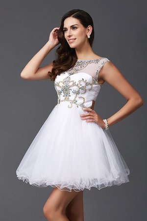 Robe de bal courte ligne a de princesse de tour de ceinture en haute avec perle - Photo 7