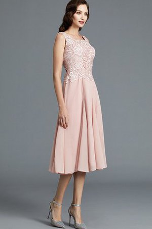 Ärmelloses Prinzessin Normale Taille Schaufel-Ausschnitt Chiffon Brautmutterkleid - Bild 6