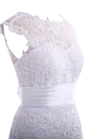 Moderno Vestido de Novia de Pura espalda de Barco de Botón - Foto 5