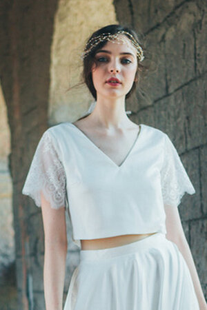 Robe de mariée couvert de dentelle asymétrique délicat sexy nature - Photo 2