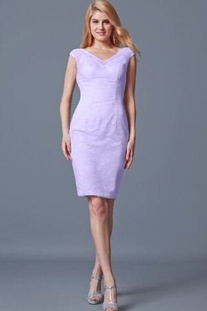 Enganliegendes Spitze kurze Ärmeln Cocktailkleid mit Knöpfen mit Bordüre - Bild 7