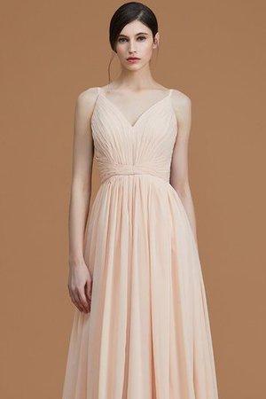 Abito da Damigella A Terra Naturale Principessa in Chiffon A-Line - Foto 3