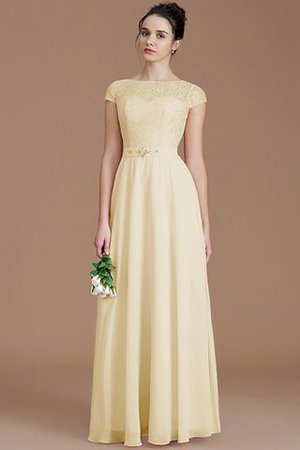 Robe demoiselle d'honneur naturel fermeutre eclair ligne a de col bateau en chiffon - Photo 11