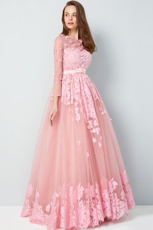 Robe de soirée de princesse en tulle ligne a appliques col u profond - Photo 4