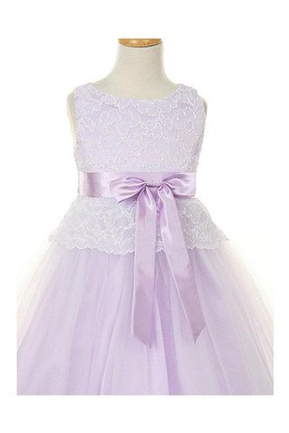 Robe de cortège enfant plissé en tulle manche nulle encolure ronde longueur au ras du sol - Photo 2